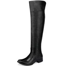Women's Over-The-Knee Boots In Elegant Lined Leather - 206-Đen - Xem 5