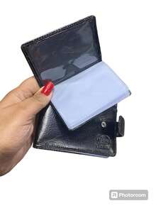 CARTEIRA MASCULINA  EM COURO LEGITIMO SUPER MACIA FECHO -RAY COURO - Preto - Visão 2