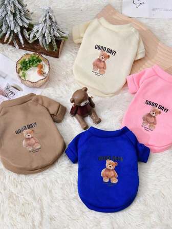 時尚春、秋、冬天的狗服-可愛的小寵物連帽衫,適用於小狗和貓咪:泰迪、博美等