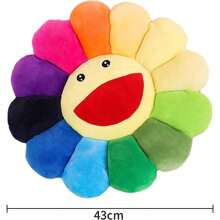 Smile Face Plush Rainbow Pillow, Sunflower Decor Plush Pillow Soft & Comfortable Flower Floor Pillow For Home Reading Bed Room Decoration Tapestry Living Room Modern Tapestries