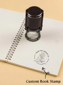Personalized Book Stamp | Book Embosser Stamp | Custom Book Stamp | Bookplate Stamp | From The Library Of Stamp | Self Inking Back To School - Black - View 7