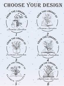 Personalized Book Stamp | Book Embosser Stamp | Custom Book Stamp | Bookplate Stamp | From The Library Of Stamp | Self Inking Back To School - Black - View 3