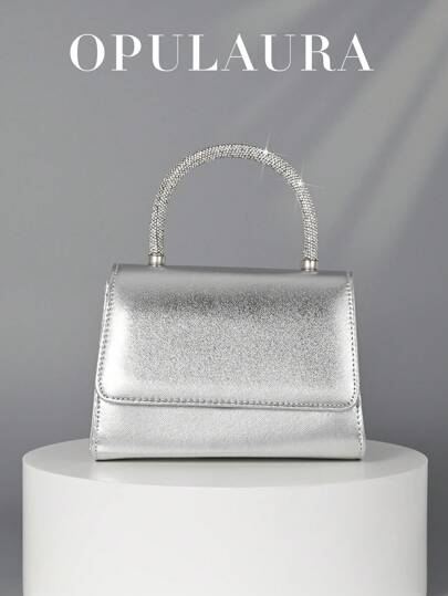 OpulAura Glittery Handbag - Captivating, Elegant, Sophisticated & Quietly Luxurious Glittering Gold, Luxurious Evening Bag, Sparkling Rhinestone Decorated Clutch, Perfect For Party Girls, Ladies, Brides - Ideal For Parties, Weddings, Galas, Dinners/Banquets, Complementing, Formal Dresses, Gowns, Birthday Dresses, Perfect For Party Wedding Prom Dinner/Banquet, Matching With Holiday Party Dress Evening Dress & Sequin Dress, Tready Party Bags,Perfect For Party, Wedding, Prom, Dinner/Banquet