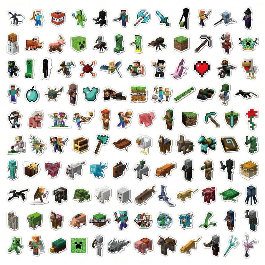 Minecraft 120 Pcs Officially Licensed Vinyl Trendy Stickers Containing