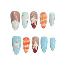 10pcs Glossy Blue Artificial Nails Finger With Pearls No Bad Smell  For Stage Performance Wear - Multicolor - View 13