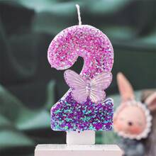 渐变紫蝴蝶数字蜡烛女神蛋糕创意公主女性生日甜品桌装饰卡、房间装饰、礼物、生日蜡烛、生日装饰、生日快乐、蛋糕蜡烛、房间装饰毕业 - 漸變紫 - 查看 19