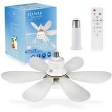 Ceiling Fans With Lights And Remote Control 20 Inch Low Profile Socket Fan Light With 6 Reversible Blades 3 Speeds Ceiling Fan For Bedroom Living Room Dining Room