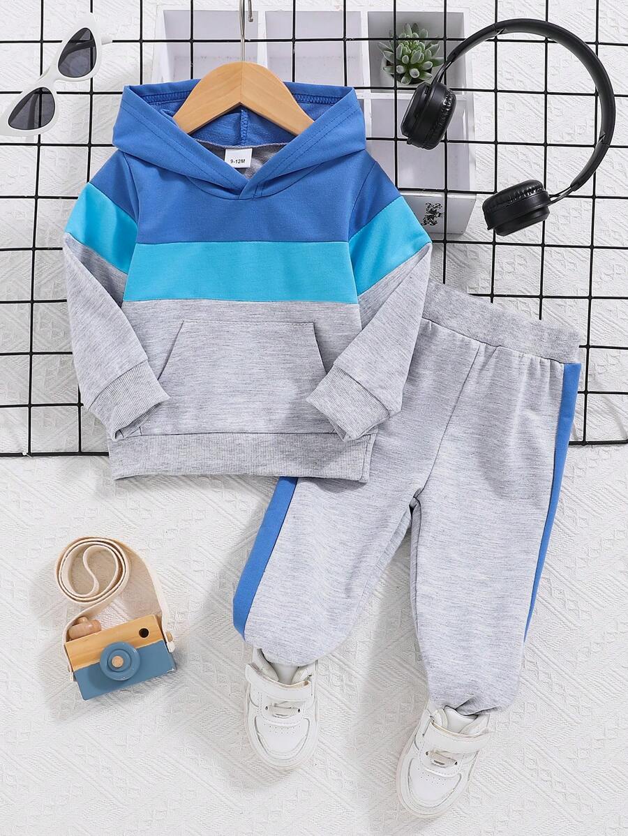 Newborn Sweatshirt Clothing Autumn/Winter Baby Boy Sports Suit Hooded Sweatshirt + Trousers