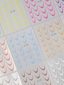 12 Multi-Color Gradient French Nail Decals Simple DIY Home Nail Decals For Ladies And Girls Nail Decals