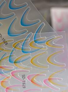 12 Multi-Color Gradient French Nail Decals Simple DIY Home Nail Decals For Ladies And Girls Nail Decals