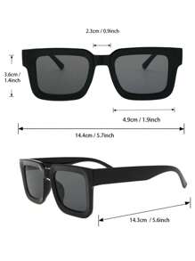 4 件装男士经典酷炫方框复古街头风格时尚 Y2K 眼镜，适合户外日常徒步旅行度假海滩派对配饰。海滩配饰眼镜，适合夏季海滩度假、户外、旅行 - 彩色 - 查看 10