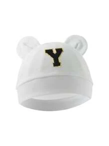 1pc Baby 26 Letter Tire Cap, Soft Cotton Warm, Suitable For Boys And Girls Newborn Daily Life Use. - White - View 27