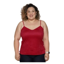 Women's Strappy Suede Tank Top, A-Line Cut Plus Size G1 To G3 - màu đỏ tía - Xem 2