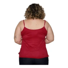 Women's Strappy Suede Tank Top, A-Line Cut Plus Size G1 To G3 - màu đỏ tía - Xem 3