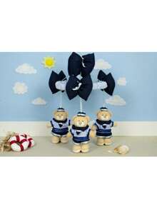 Sailor Teddy Bear Mobile For Baby's Room - Ideal For Decorations - Màu xanh lam - Xem 2