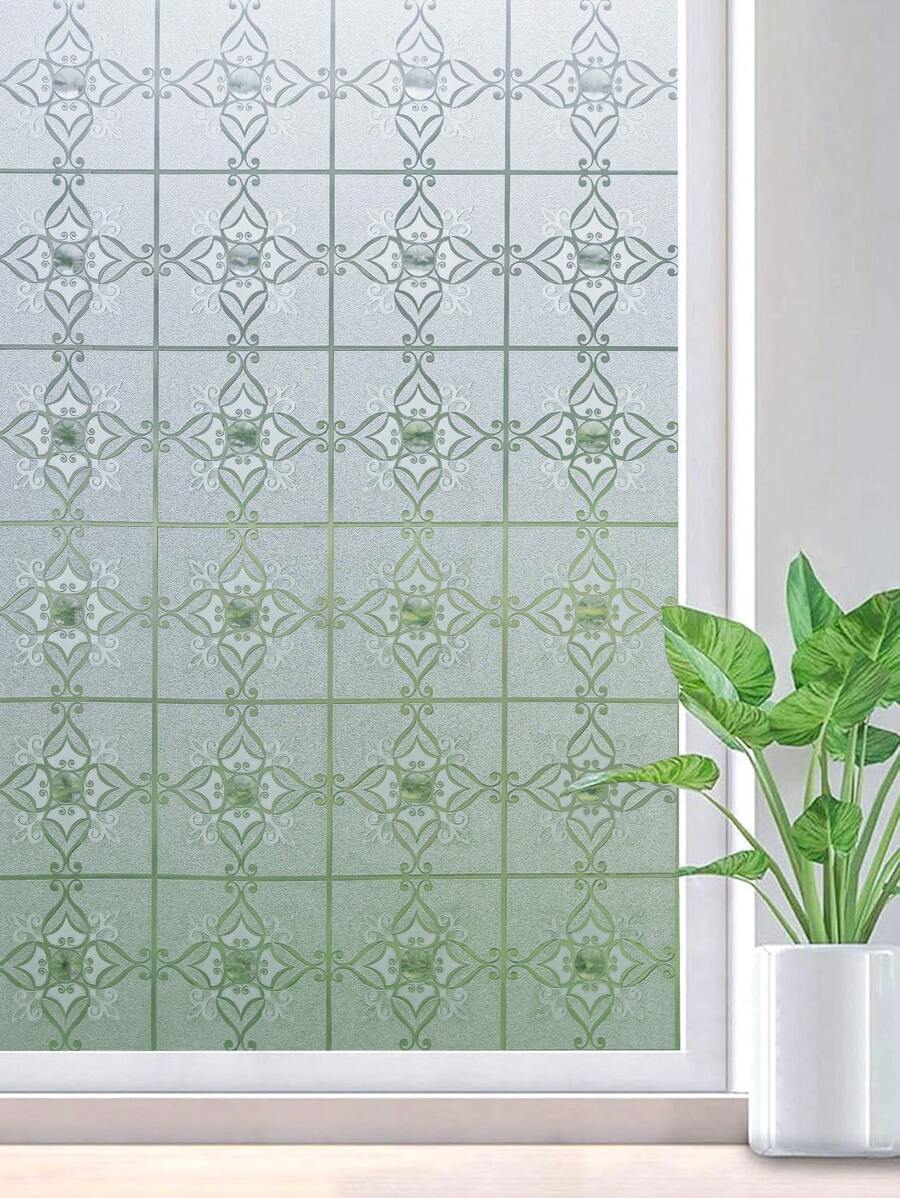 HIDBEA Frosted privacyfolie - niet-klevende statische hechtende glazen stickers zon UV-blokkerende warmteregeling deurbekleding stickers voor thuiskantoor, 60 x 390 cm