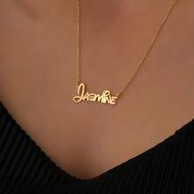 1 peça Variedade de estilos de ouro disponíveis Colar com Nome Personalizado em Ouro, Colar com Nome Personalizado, Colar com Nome Banhado a Ouro 18K, Colar com Nome Personalizado, Presente de Aniversário para Ela, Presente do Dia das Mães, Dia dos Namorados - Multicolorido - Visão 6