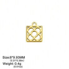 5 piezas/set Colgante minimalista y lindo de margarita hueca de acero inoxidable, manualidades DIY para pulsera, collar, pendientes