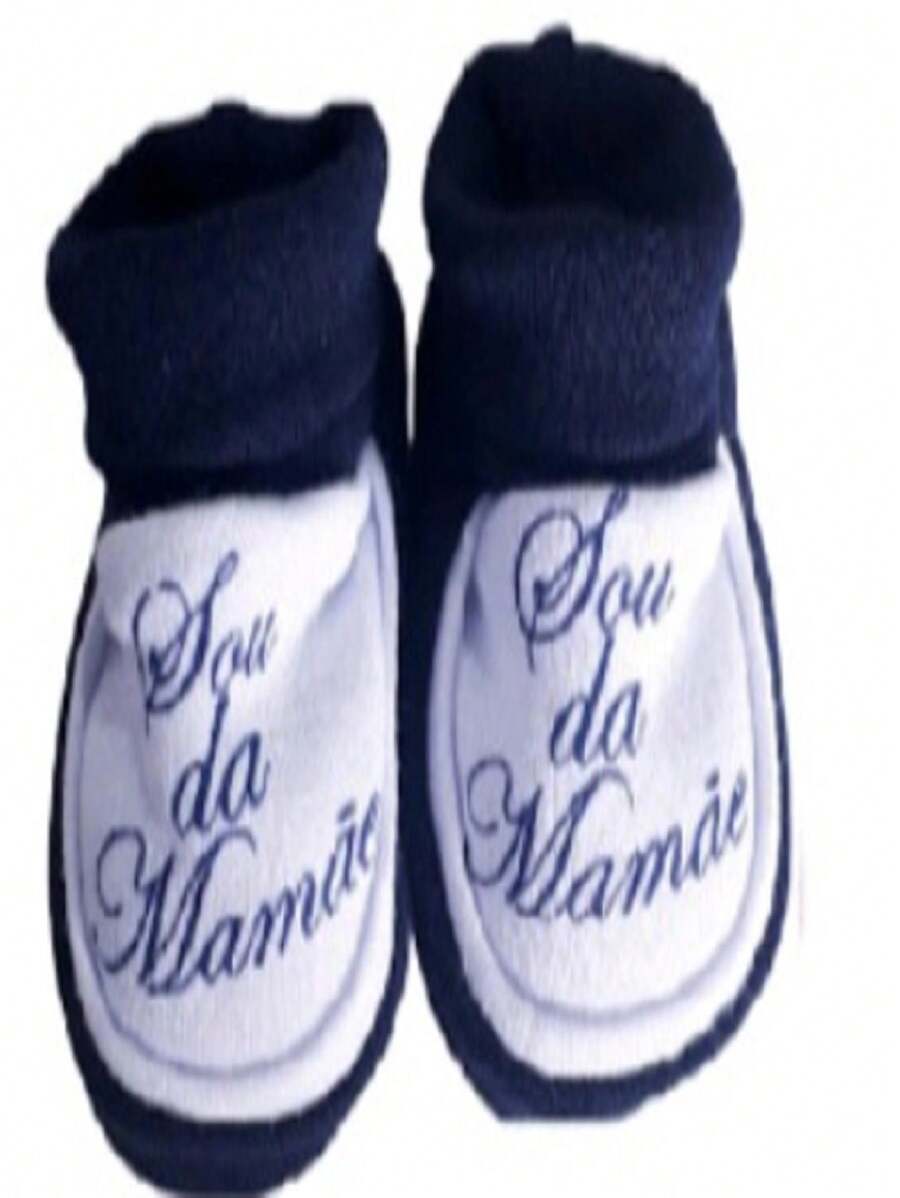 Slippers With The Phrase Baby Shoes. I'm Mommy's. Colors: Pink, Pink, Red And White, Navy Blue, Baby Blue, Red And White. - 藏蓝色 - 查看 1
