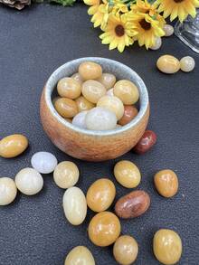 100g Natural Yellow Jade Polished Pebbles, Suitable For Home Decor, Fish Tank And Aquarium Rocks, Fountains, Office Decor, Vase Filler - View 6