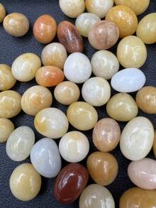 100g Natural Yellow Jade Polished Pebbles, Suitable For Home Decor, Fish Tank And Aquarium Rocks, Fountains, Office Decor, Vase Filler - View 8