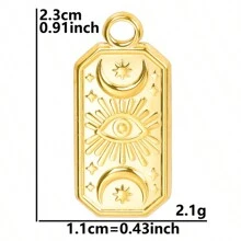 5 件装不锈钢万圣节/圣诞节金/银星、心形吊坠饰品，DIY 项链、手链、耳环、包包、衣服拉链装饰配件 - 不銹鋼配件 - 查看 16