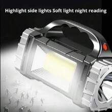 4/8 LED Portable Flashlight, USB And Solar Rechargeable, High Intensity, Long Battery Life, Multiple Lighting Modes, With COB Work Light, Suitable For Home, Outdoor, Camping, Fishing And Other Scenarios