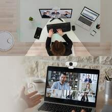NUROUM White Hd Usb Webcam With Dual Noise-Cancelling Microphones, Fast Auto-Focus, 2K Web Camera, Plug & Play Webcam For Online Meeting/Learning With Computers - White - View 7