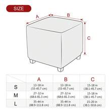 1件方形奧圖曼椅套，彈性天鵝絨材質，360°全方位覆蓋，保護客廳家具免於刮傷 - 黑色 - 查看 4