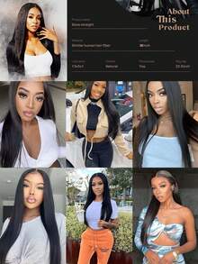 嘉年华 T-Part 蕾丝合成直发假发，13x5x1 高清蕾丝黑色和 613 金色臭鼬条纹蕾丝前部假发，适合女士 31 英寸直发长假发 - 黑色 - 查看 6