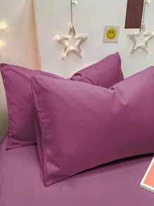 1 vỏ gối màu tím chải, vỏ gối mềm có khóa túi cho phòng ngủ, bộ đồ giường - Màu tím - Xem 4