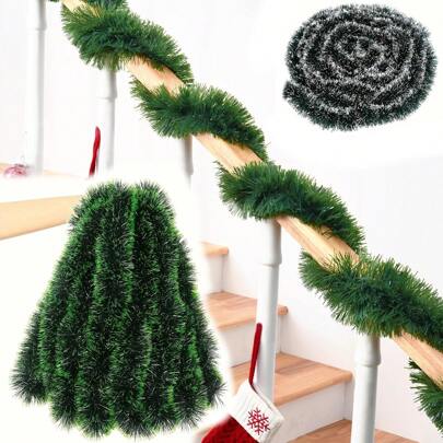 4m/Pc Christmas Tree Decoration Wreath, Artificial Leaves Garland, Christmas Tree Skirt, Christmas & New Year Party House Decor, Green Wreath Best Gifts Birthday Christmas Decorations Winter Room Decor Christmas Decorations Home Christmas Gifts Christmas Decor