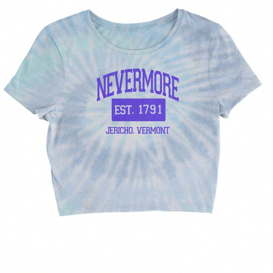 Nevermore Academy Wednesday Cropped T-Shirt - 藍雲 - 查看 1