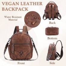 VASCHY VASCHY Women's Vintage Small Backpack – Fashionable Mini School Bag For Girls, Elegant Casual Daypack For Travel, Shopping, And Students – Retro Anti-Theft Backpack With Soft Leather, Large Capacity, Perfect Holiday Gift For Christmas & Thanksgiving, Ideal For Fall & Winter