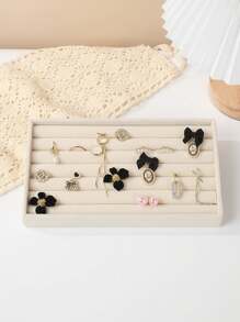 7 件/套珠宝展示托盘，天鹅绒珠宝收纳盒，戒指耳环项链珠宝收纳托盘，可堆叠珠宝架托盘，化妆品收纳和展示，适用于假日海滩、浴室收藏、卧室收藏，大容量 - 彩色 - 查看 4