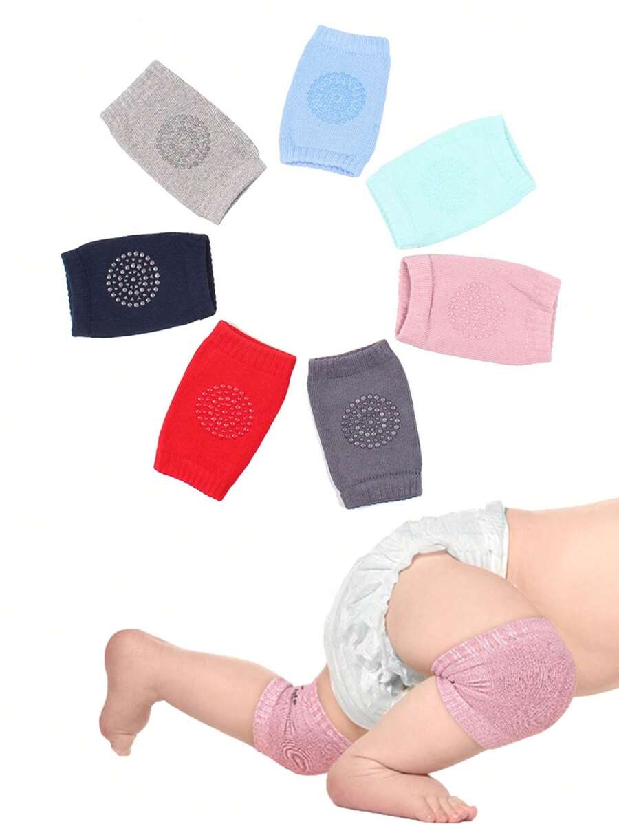2 双/5 双，随机颜色婴儿护膝袜，幼儿爬行护膝腿部保护套，0-36 个月婴儿腿部保护套，婴儿礼物 - 彩色 - 查看 1