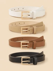 4pcs Elegant Metal Buckle Belt For Coats And Dresses Plus Belt