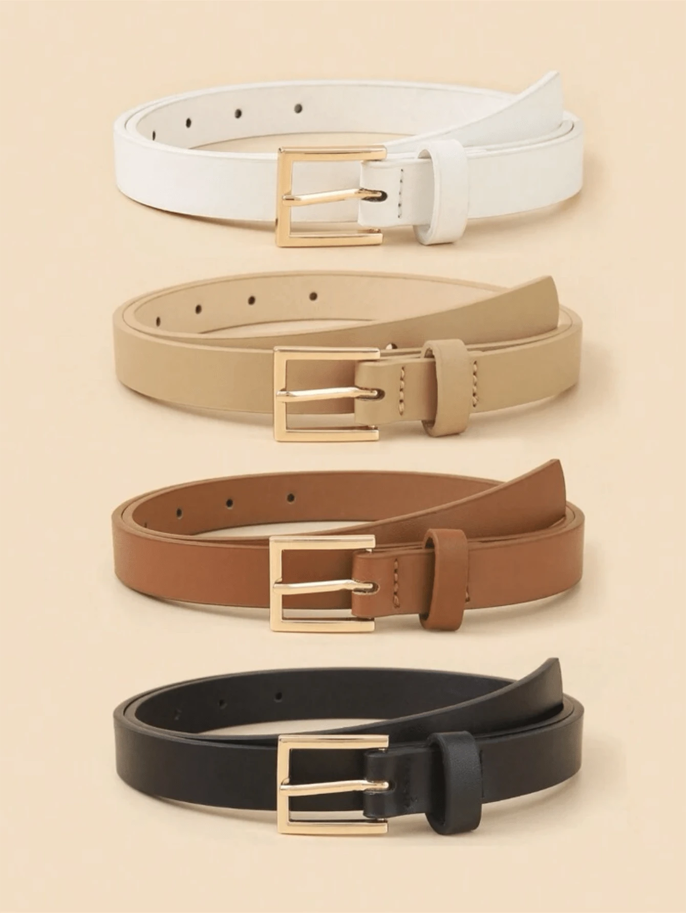 4pcs Elegant Metal Buckle Belt For Coats And Dresses Plus Belt