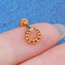 TITANIUM PVD ROUND LABRET PIERCING 1 ZIRCONIA - Vàng - Xem 4