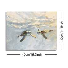 1pc Framed/Unframed Watercolor Sea Turtle Art Poster, Vintage Coastal Wall Art, Canvas Print, Minimalist Bathroom Wall Decor, Ideal Gift For Living Room, Dorm, Apartment, Home Decoration - Multicolor - View 10