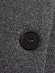 直筒剪裁西装外套（带垫肩） - 灰色 - 查看 5