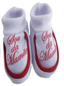 Slippers With The Phrase Baby Shoes. I'm Mommy's. Colors: Pink, Pink, Red And White, Navy Blue, Baby Blue, Red And White. - 白色 - 查看 2