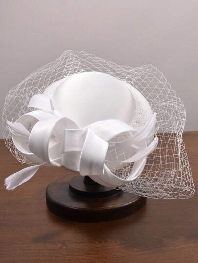 优雅女士小帽子，英式复古照片拍摄头饰，贵族服装，白色婚纱，面纱，上海夜总会头饰，德比帽，舞会礼服，新娘婚纱摄影配件