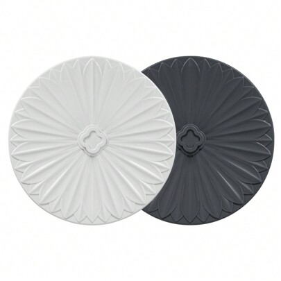 1/2PCS Bathtub Drain Stopper - 5" Silicone Kitchen Bathroom Bath Tub Drain Hair Stopper, Bathtub Drain Plug, Universal Flat Suction Shower Bathtub Drain Cover, Bathroom Laundry Accessories(White/Gray) Home Bathroom Decor Fall Decor Back To School