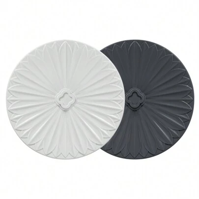 1/2 件浴缸排水塞 - 5 英寸硅胶厨房浴室浴缸排水毛发塞、浴缸排水塞、通用扁平吸盘淋浴浴缸排水盖、浴室洗衣配件（白色/灰色）家居浴室装饰秋季装饰返校