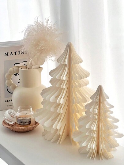 1set Artificial Christmas Trees, Small Christmas Tree Paper Honeycomb Ball, Christmas Origami Decoration, Christmas Gift, Xmas Party Decoration, Home Decor, Dinner Table Centerpiece Birthday Christmas Decorations Room Decor Winter