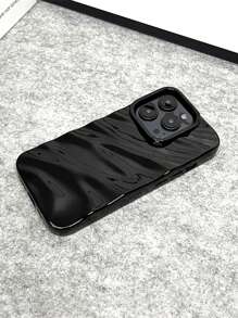 Minimalist 3D Wavy Pattern Phone Case Compatible With IPhone 17 Pro Max/17 Pro/17 Air/17/16 Pro Max/16/16 Pro/16 Plus/15/15 Pro Max/15 Pro/11/12/13/14 Pro Max/11 Pro/11 Pro Max/12 Pro/12 Pro Max/13 Pro/13 Pro Max/14 Pro/14 Pro Max, Soft Shell, Elegant & Creative - Black - View 8