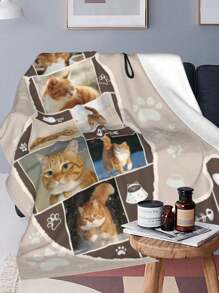 1 Stück individuell bedruckter Flanell-Decke mit Namen, personalisierte Decke mit Bild/Text, individuelle Tier-Bettwäsche Decke mit Katzen-Motiv, Collage-Decke, Decke für beste Freunde, kuscheligen Decke, Weihnachtsgeschenk, Familienfotos Geschenk, Hochzeitsgeschenk, Geburtstaggeschenk, Muttertags-Geschenk, Vatertags-Geschenk für Sofa, Bett, Auto, Teeraum, Schlafzimmer, Wohnzimmer