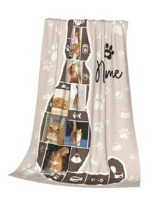 1 Stück individuell bedruckter Flanell-Decke mit Namen, personalisierte Decke mit Bild/Text, individuelle Tier-Bettwäsche Decke mit Katzen-Motiv, Collage-Decke, Decke für beste Freunde, kuscheligen Decke, Weihnachtsgeschenk, Familienfotos Geschenk, Hochzeitsgeschenk, Geburtstaggeschenk, Muttertags-Geschenk, Vatertags-Geschenk für Sofa, Bett, Auto, Teeraum, Schlafzimmer, Wohnzimmer
