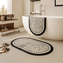 1/3 Juego de alfombras de baño vintage antideslizantes y absorbentes de silicona, con un grosor de 2,5 mm, diseño vintage, alfombra en forma de U para el inodoro, felpudo para el lavabo, decoración de piso de baño, alfombra de entrada, decoración de otoño, accesorios de baño, decoración de entrada para volver al colegio